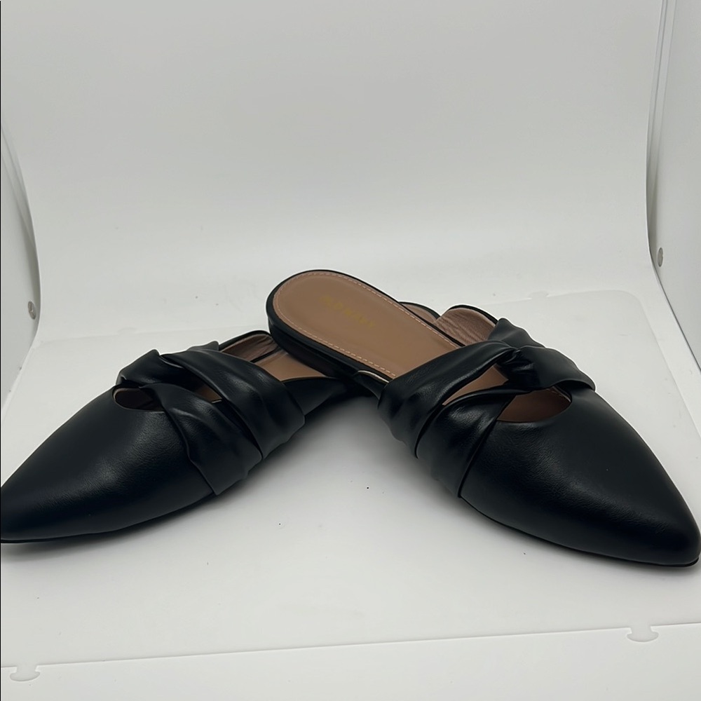Old Navy Black Mules with Braided Straps